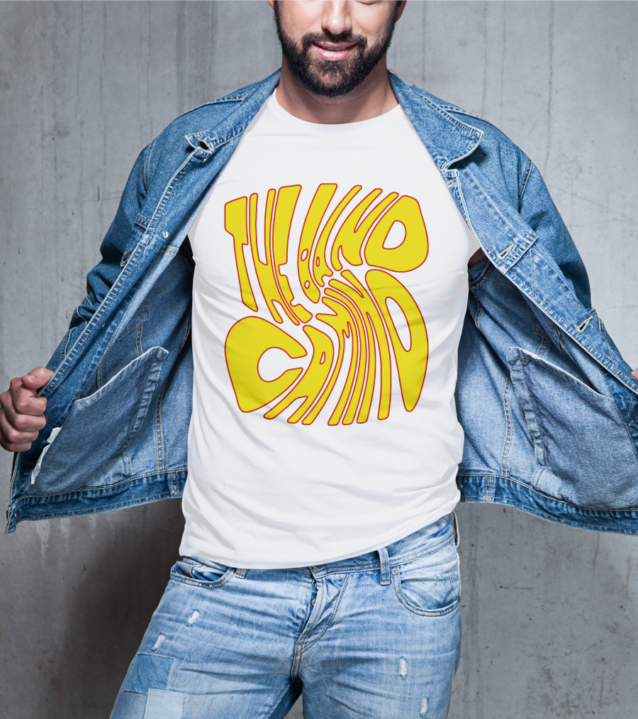 The Band Camino Groovy Textual Yellow And Red Psychedelic Style Merchandise T-Shirt