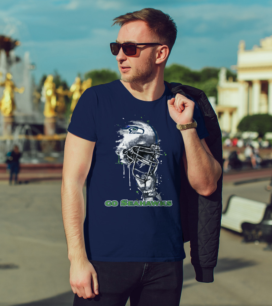 Go Seahawks Seahawks Helmet T-Shirt