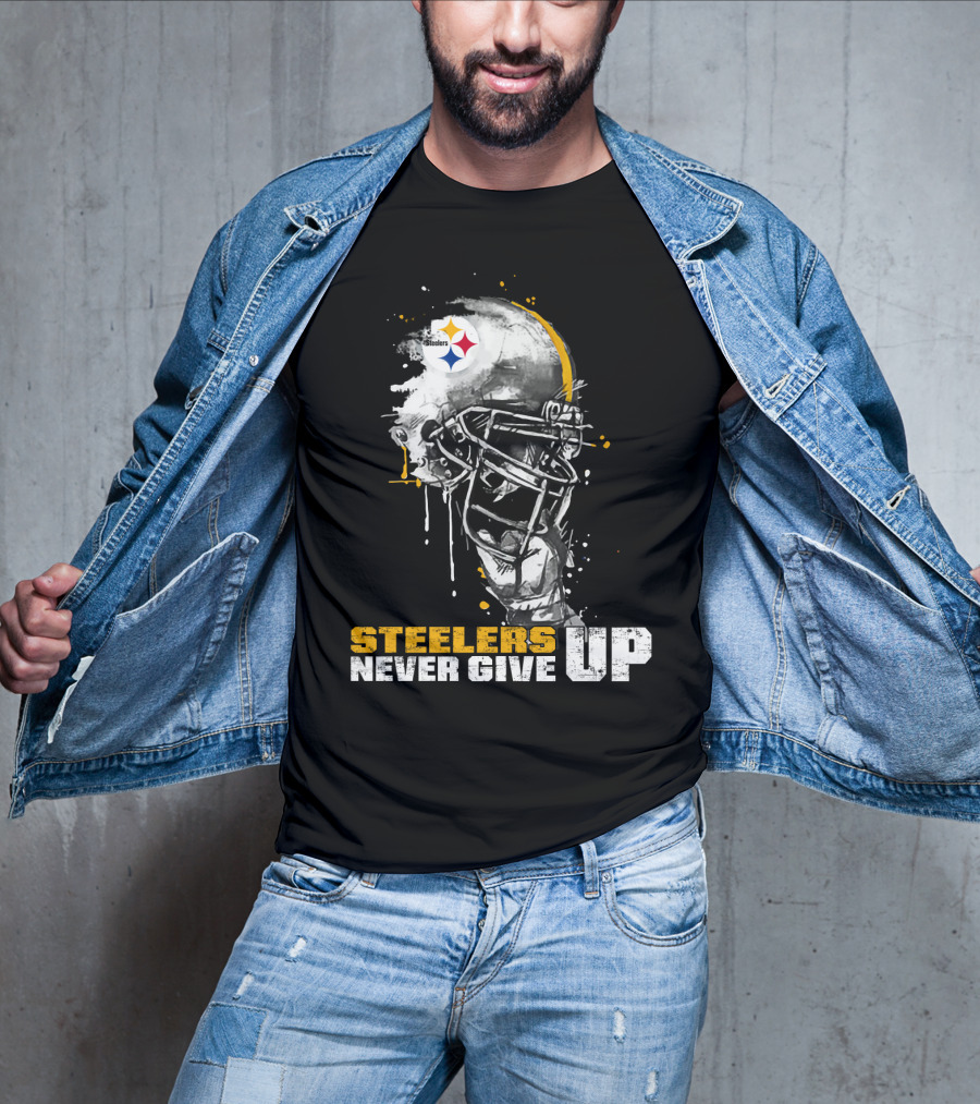 Steelers Never Give Up Helmet *Special Edition T-Shirt