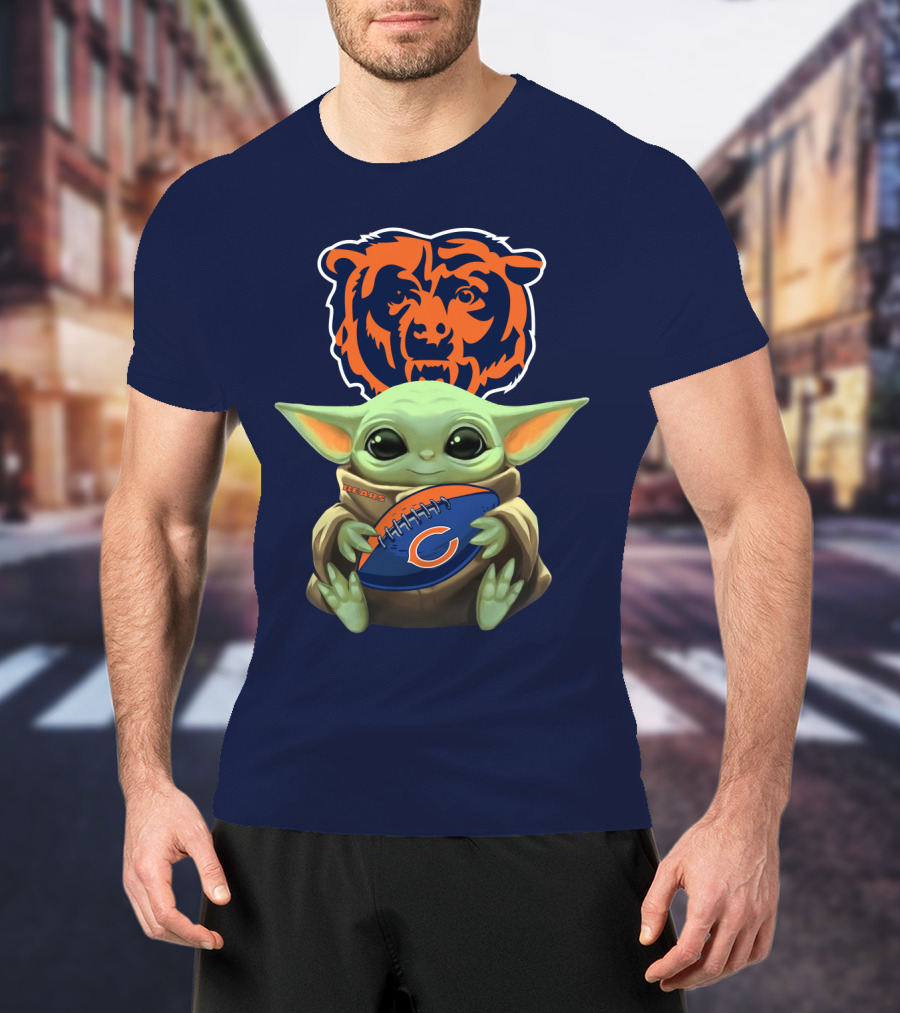 Chicago Bears Baby Yoda Football Fan T-Shirt