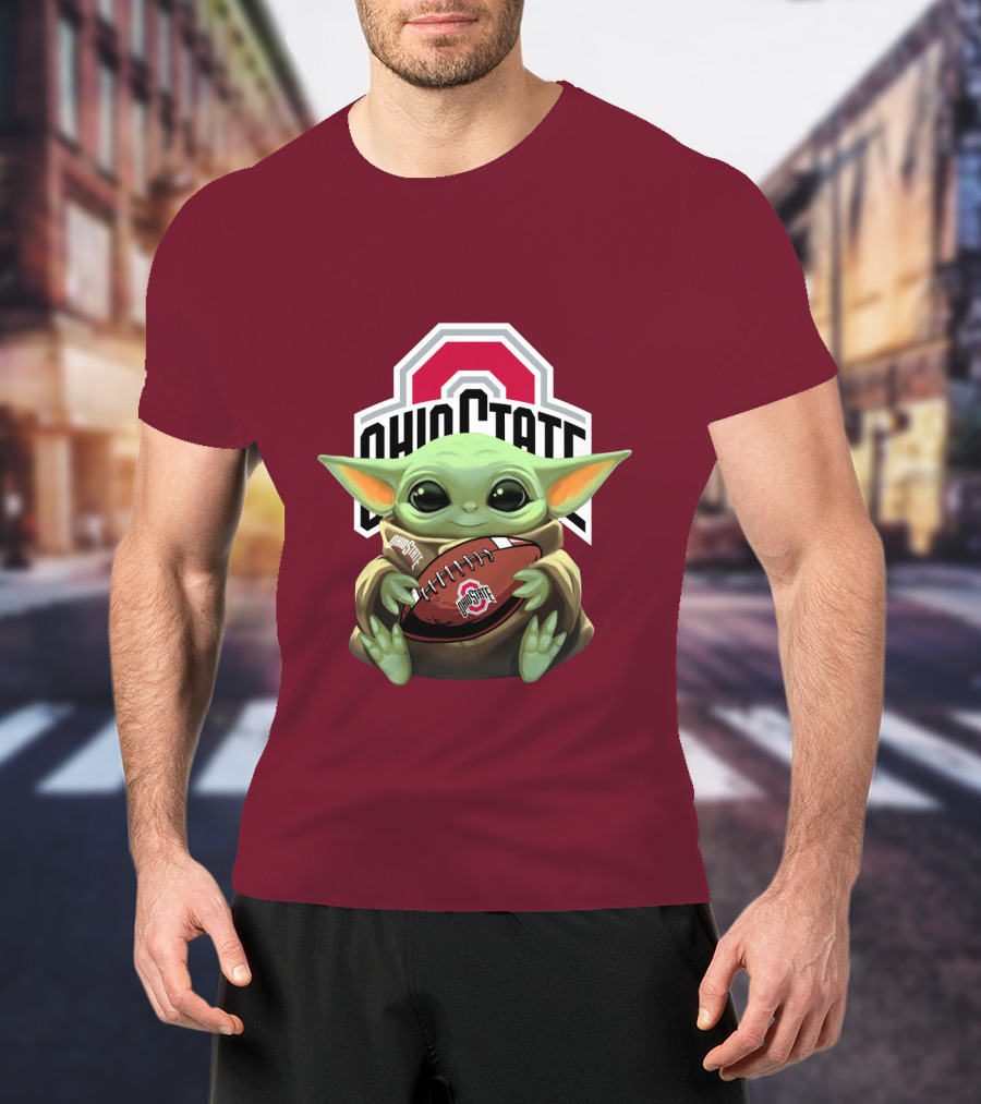 Ohio State Baby Yoda Football T-Shirt