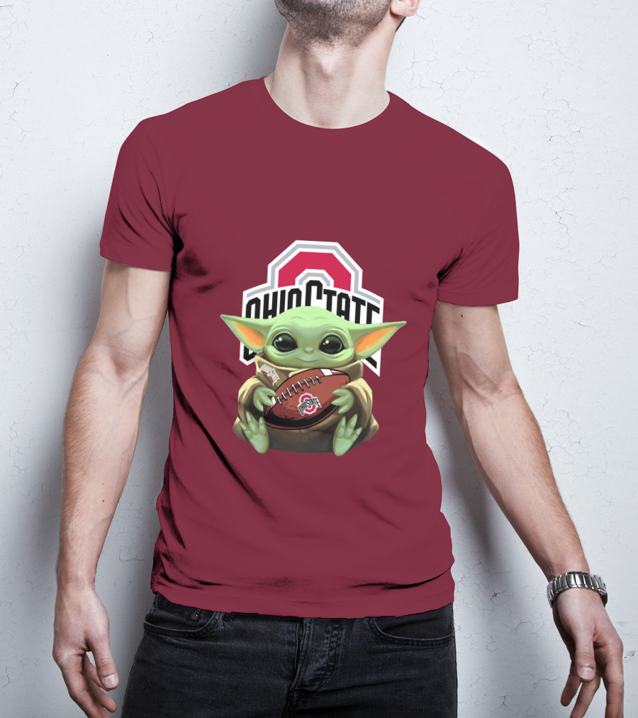 Ohio State Baby Yoda Football T-Shirt
