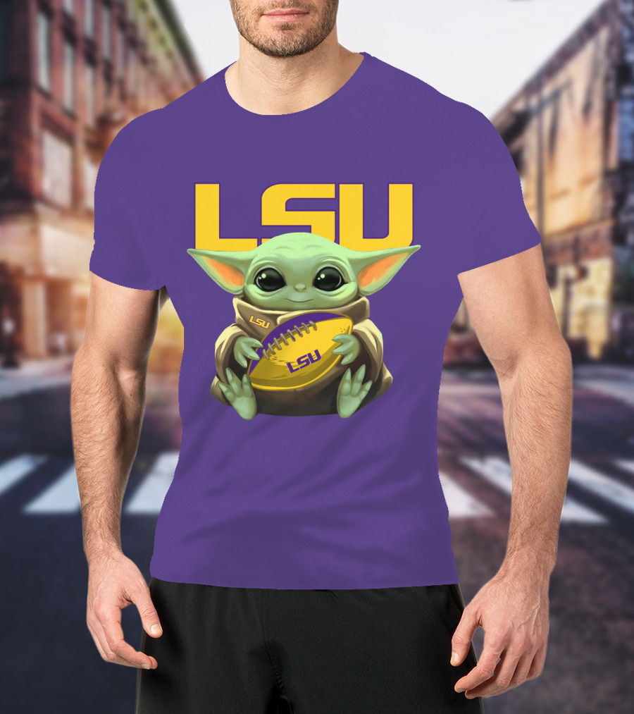Lsu Baby Alien With Football T-Shirt
