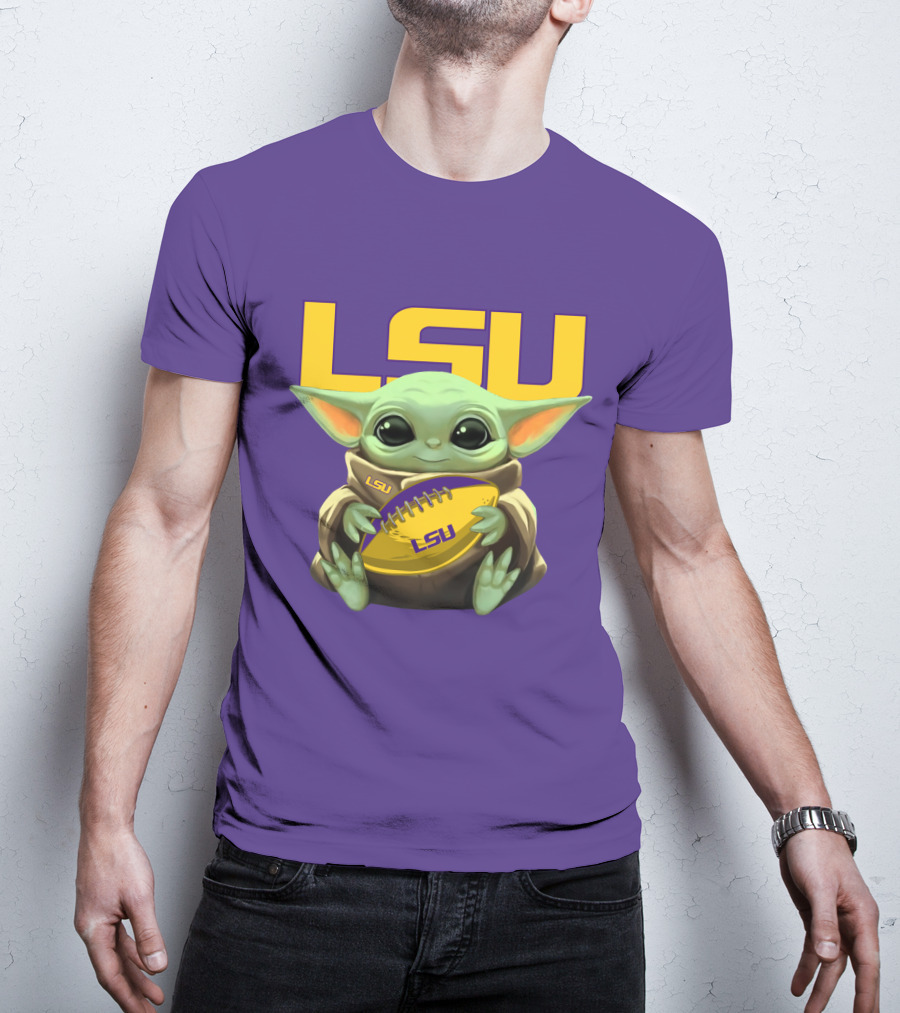 Lsu Baby Alien With Football T-Shirt