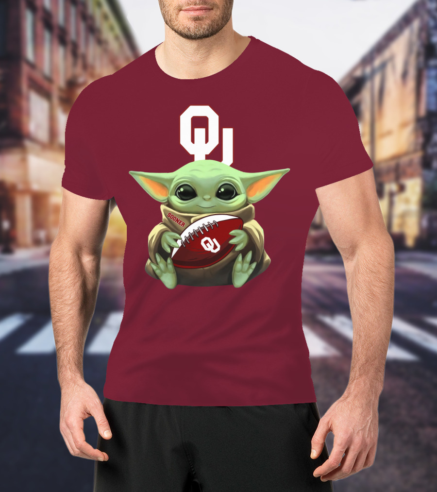 Ou Sooner Football Baby Yoda T-Shirt