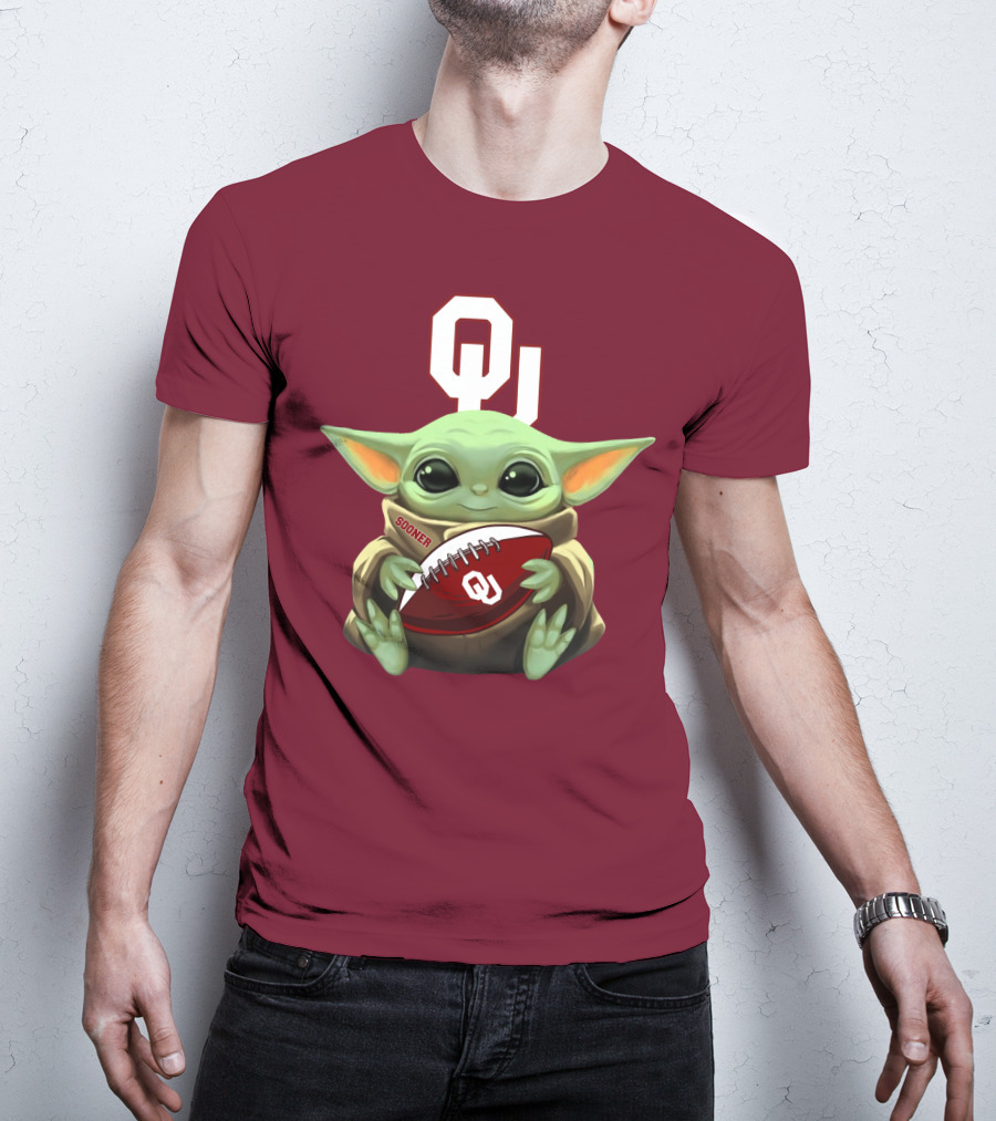 Ou Sooner Football Baby Yoda T-Shirt