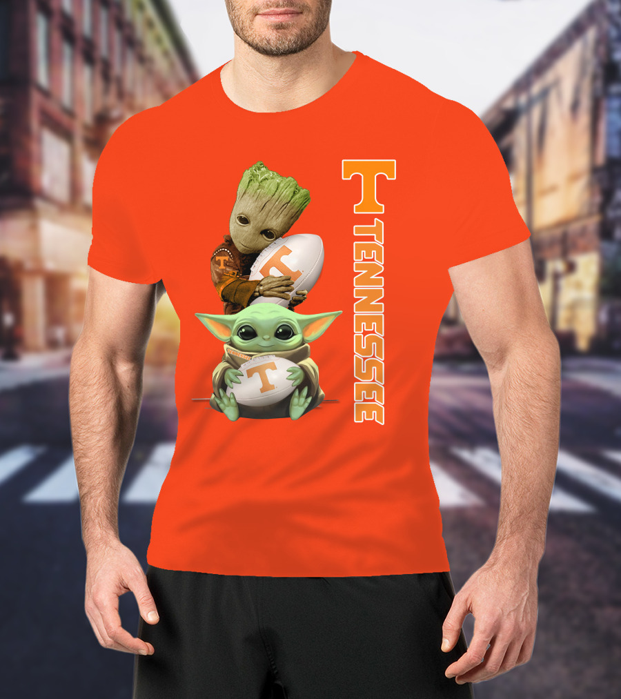 Groot Baby Yoda Tennessee Football T-Shirt