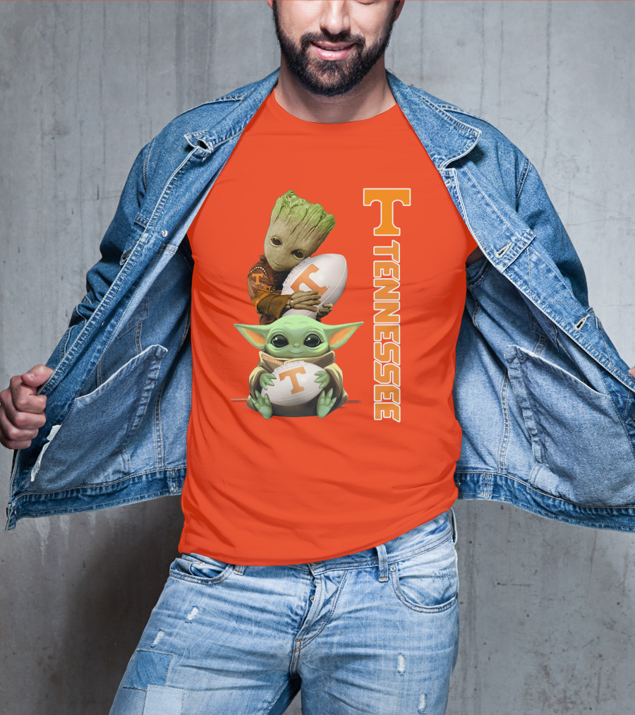 Groot Baby Yoda Tennessee Football T-Shirt