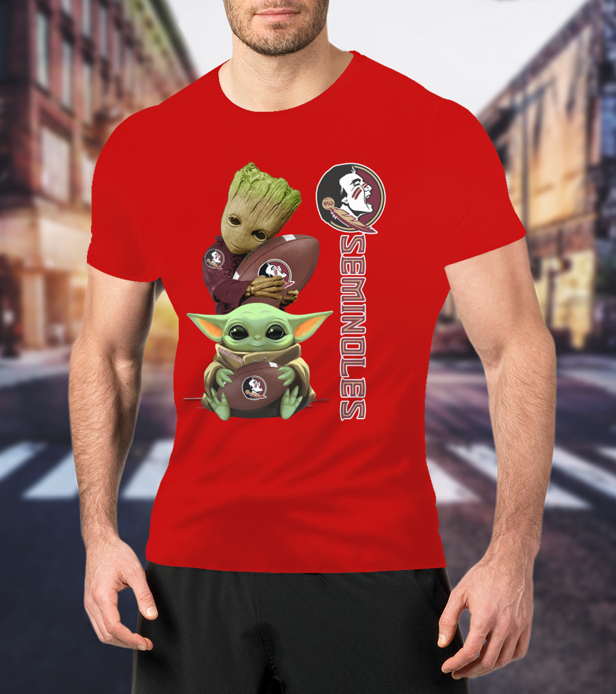 Seminoles Baby Groot And Baby Yoda Football Collaboration T-Shirt