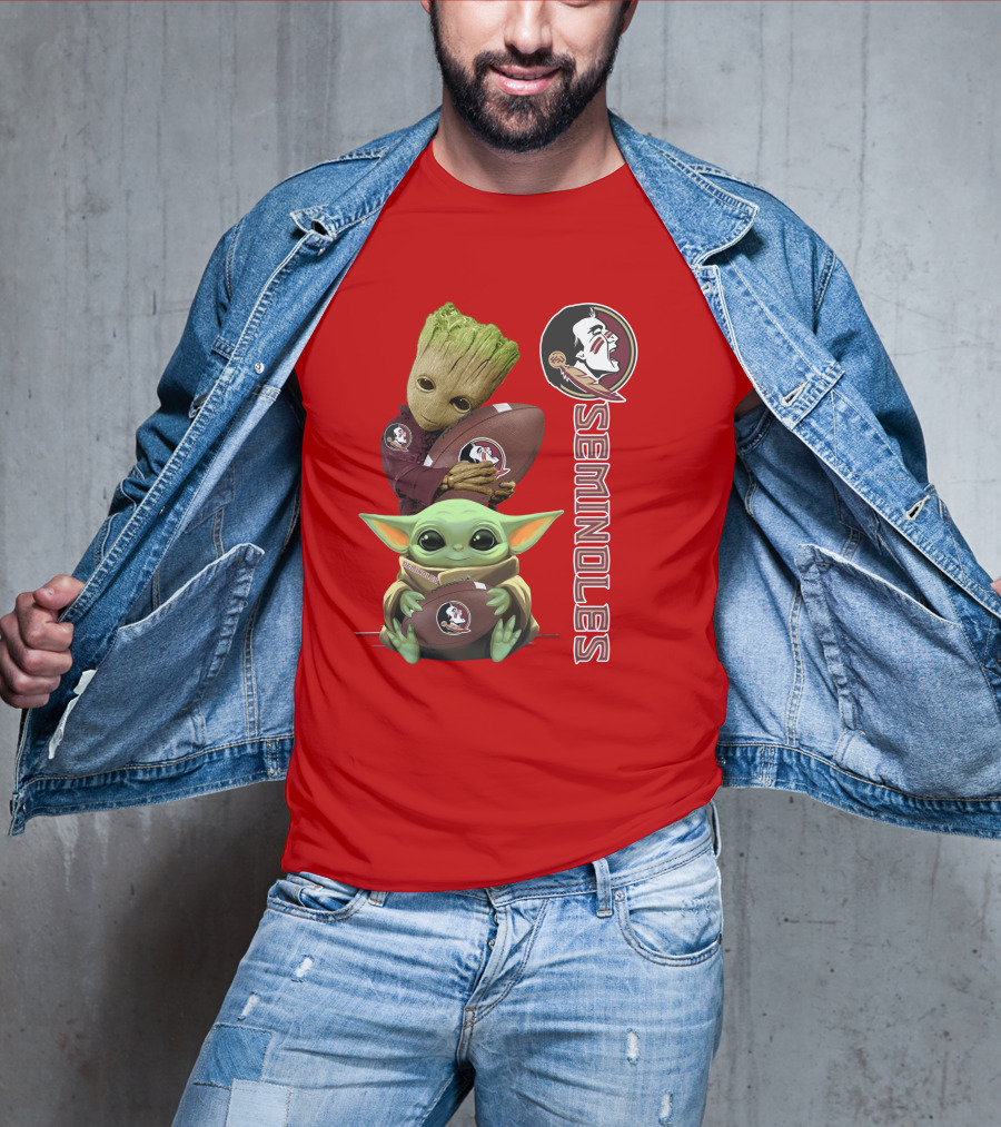 Seminoles Baby Groot And Baby Yoda Football Collaboration T-Shirt