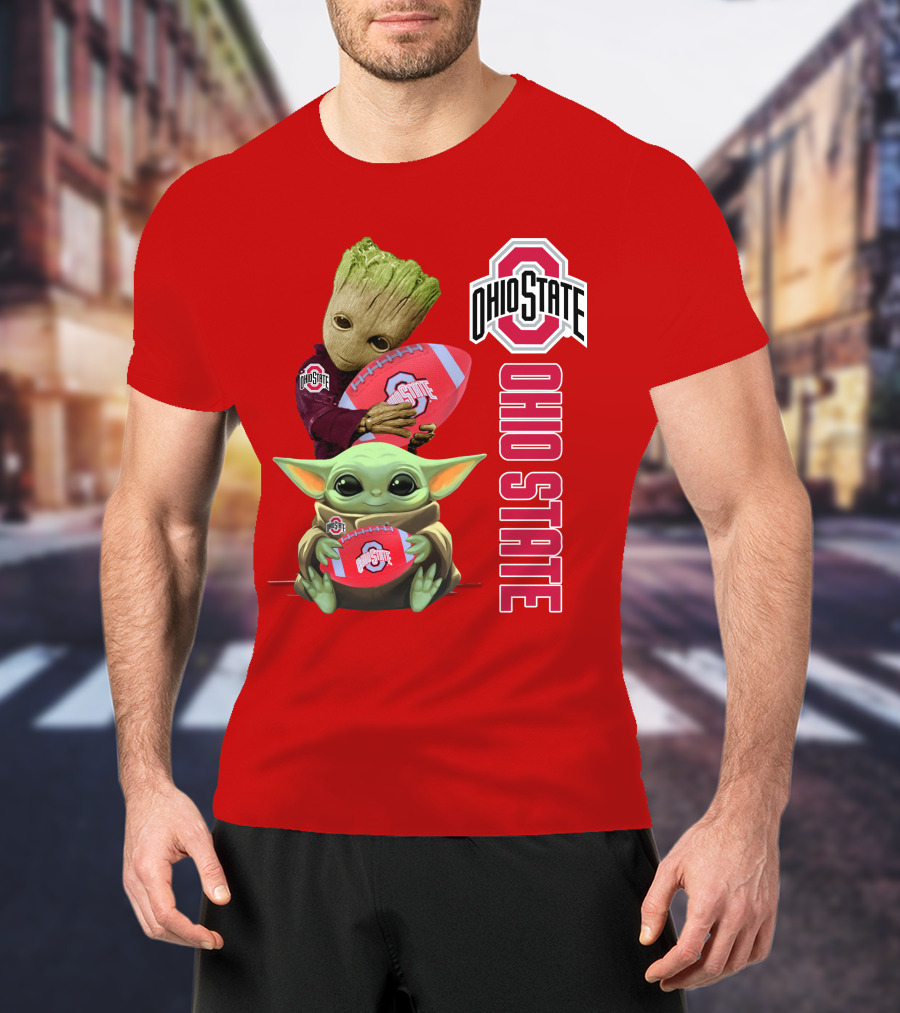 Ohio State Groot Baby Yoda Football T-Shirt