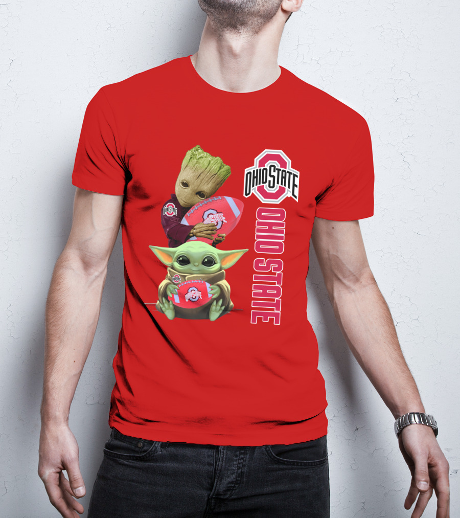 Ohio State Groot Baby Yoda Football T-Shirt