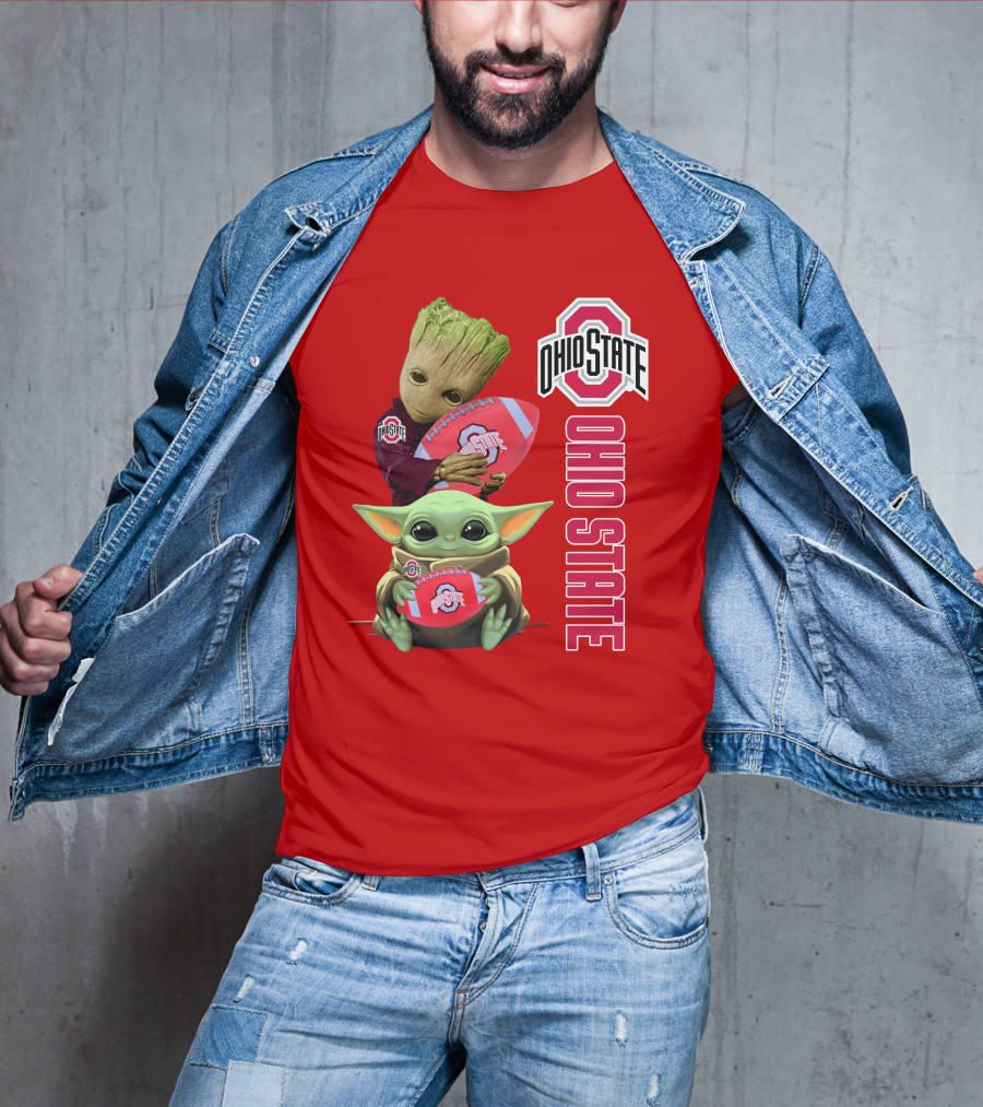 Ohio State Groot Baby Yoda Football T-Shirt