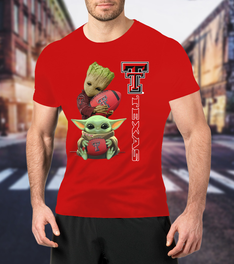 Groot Baby Yoda Texas Tech Football T-Shirt