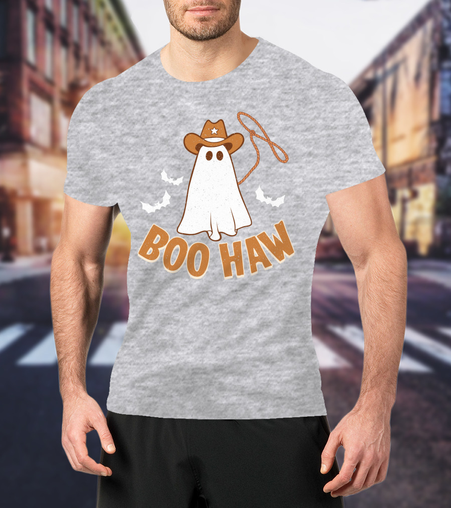 Boo Haw Western Ghost Cowboy Halloween T-Shirt