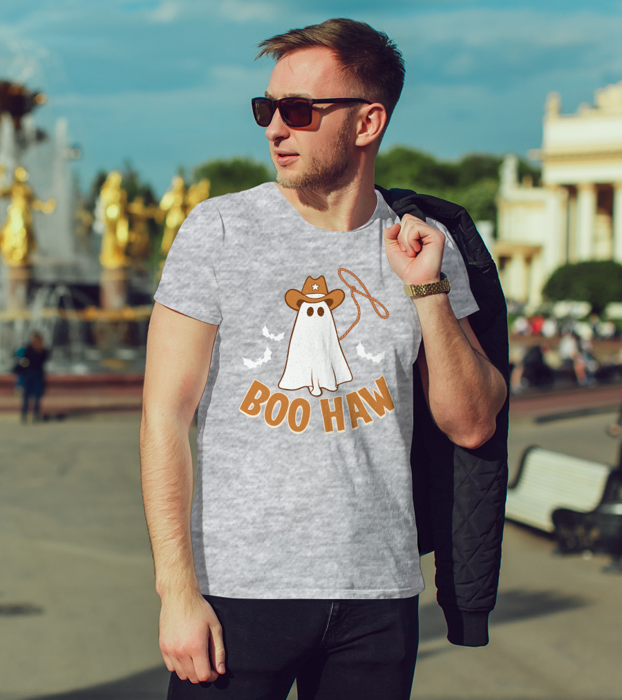 Boo Haw Western Ghost Cowboy Halloween T-Shirt