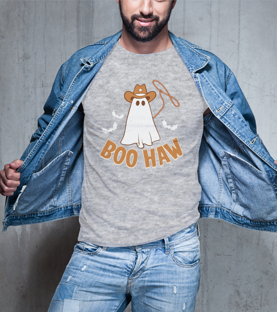 Boo Haw Western Ghost Cowboy Halloween T-Shirt