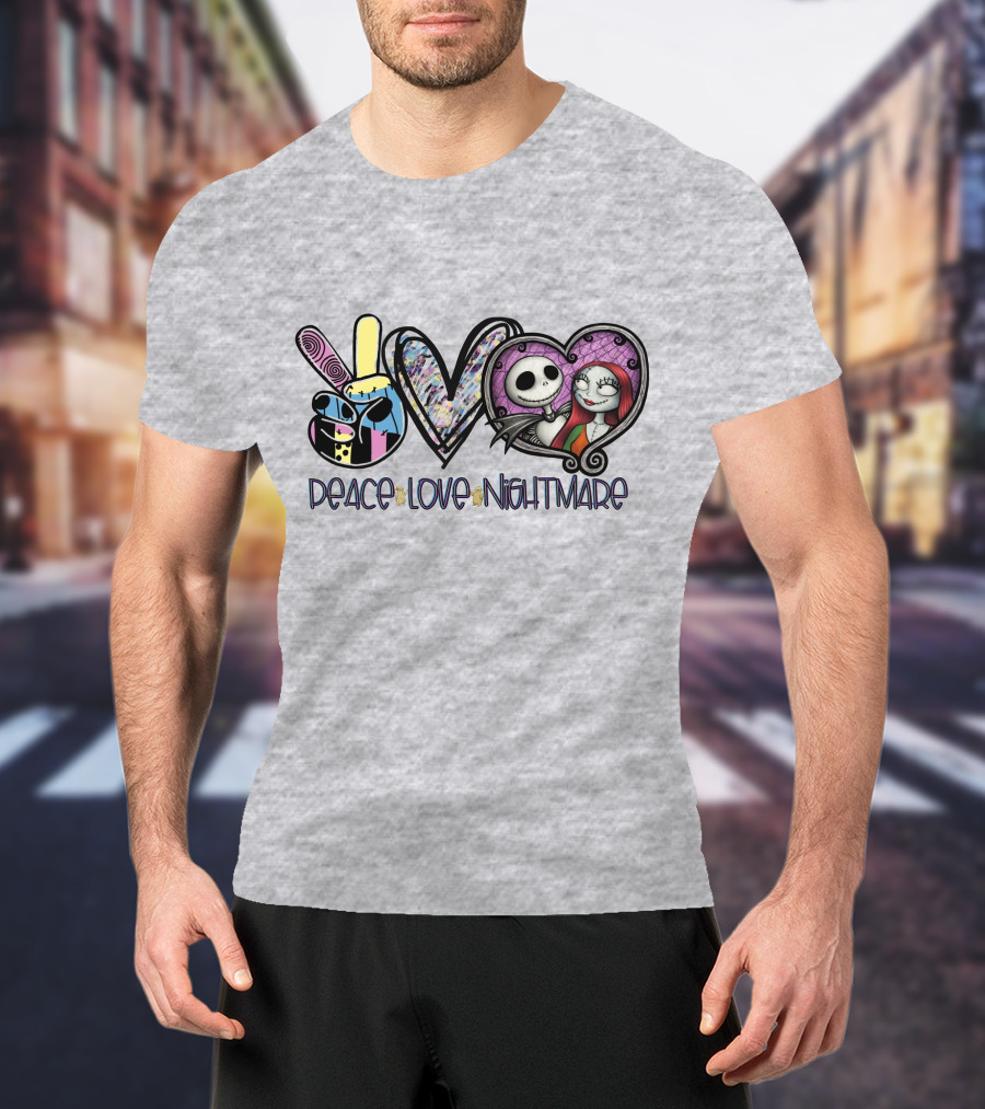 Peace Love Nightmare Before Christmas Halloween T-Shirt
