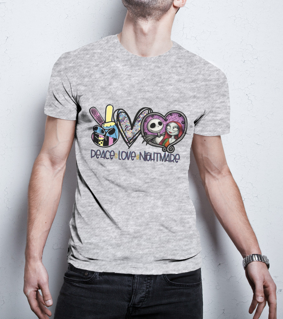 Peace Love Nightmare Before Christmas Halloween T-Shirt