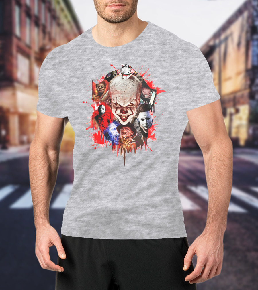 Halloween Killers Pennywise Michael Myers Freddy Krueger Jason Voorhees Jigsaw Horror Icons T-Shirt