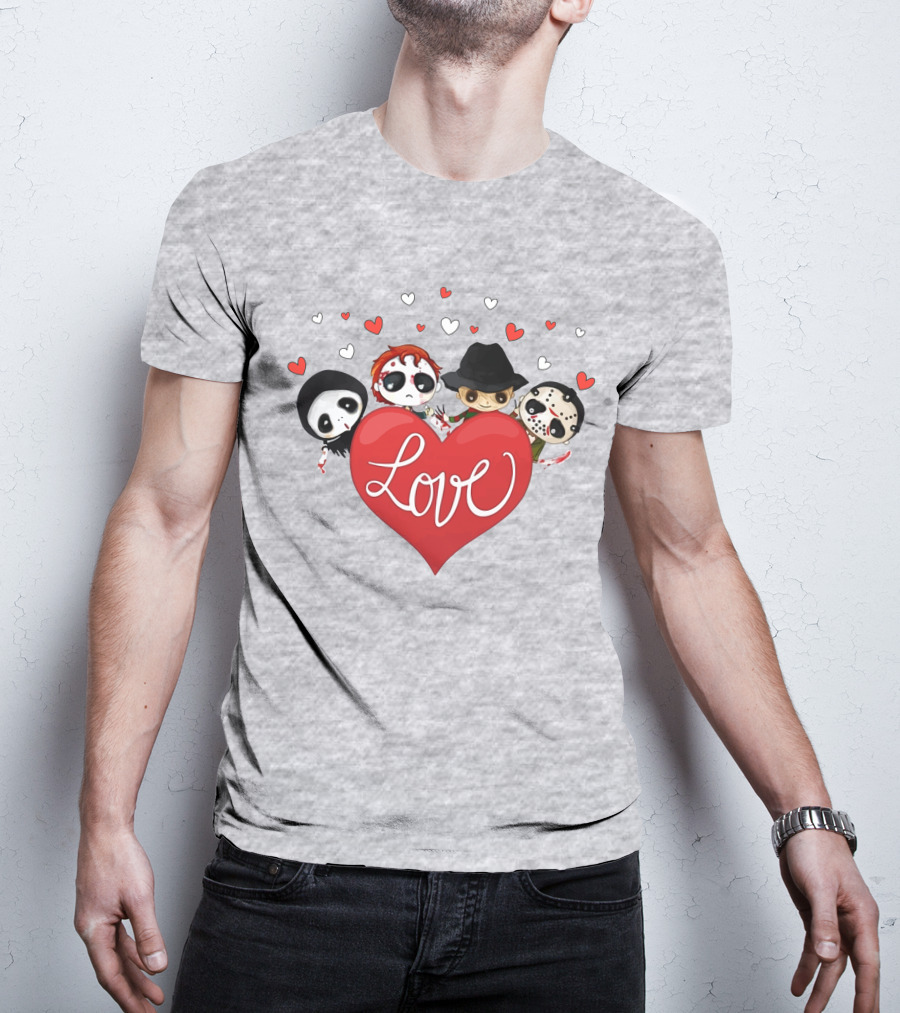 Love Horror Movie Chibi Quartet Valentine T-Shirt
