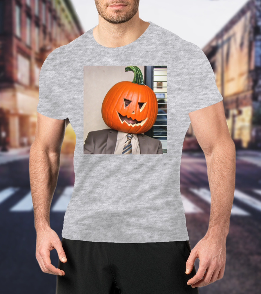Office Halloween Pumpkin Head Costume T-Shirt