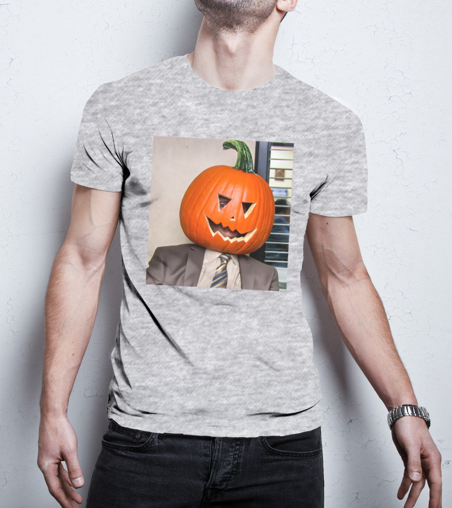 Office Halloween Pumpkin Head Costume T-Shirt