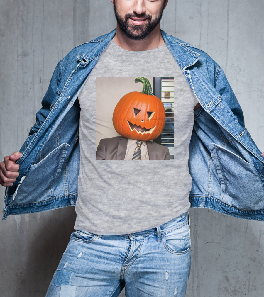 Office Halloween Pumpkin Head Costume T-Shirt