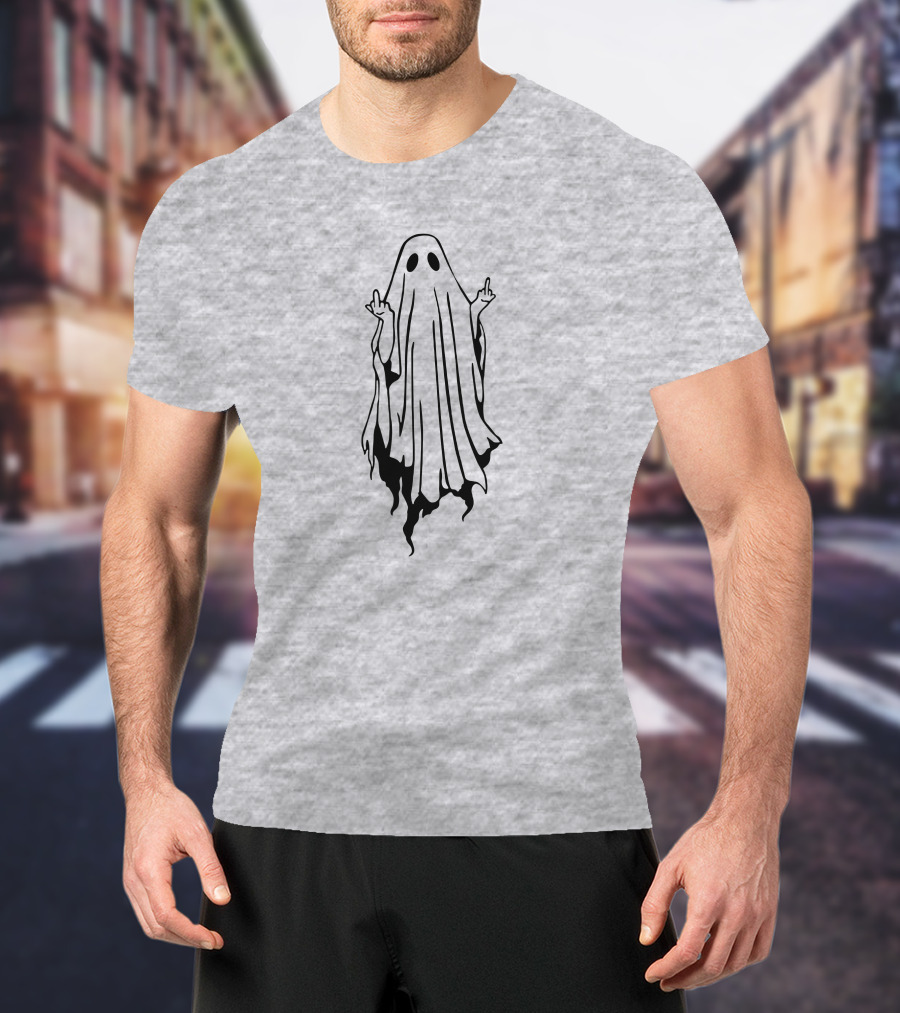 Middle Finger Ghost Gesture T-Shirt
