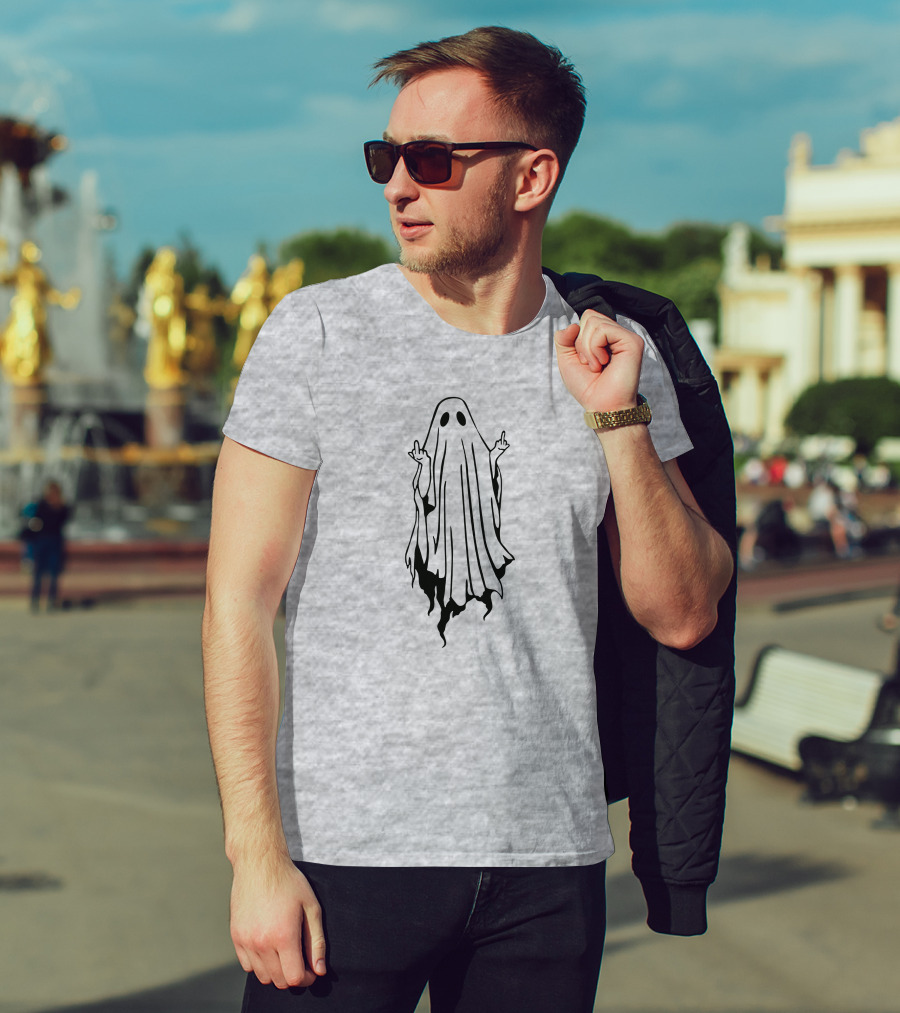 Middle Finger Ghost Gesture T-Shirt
