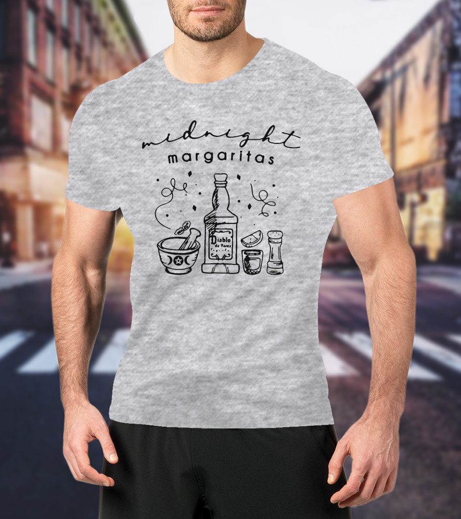 Midnight Margaritas Society Diablo Tequila Practical Magic Halloween Drinking Gift T-Shirt