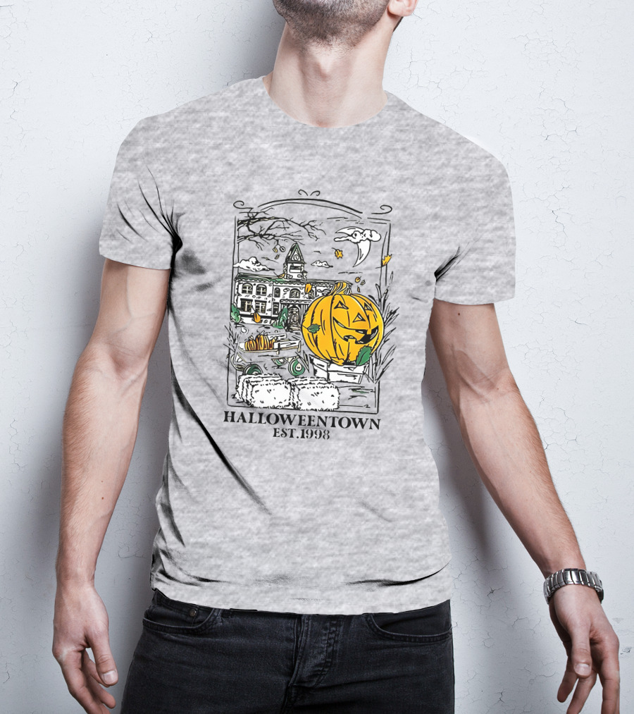Halloweentown Est 1998 Jack-O'-Lantern And Haunted House Scene T-Shirt