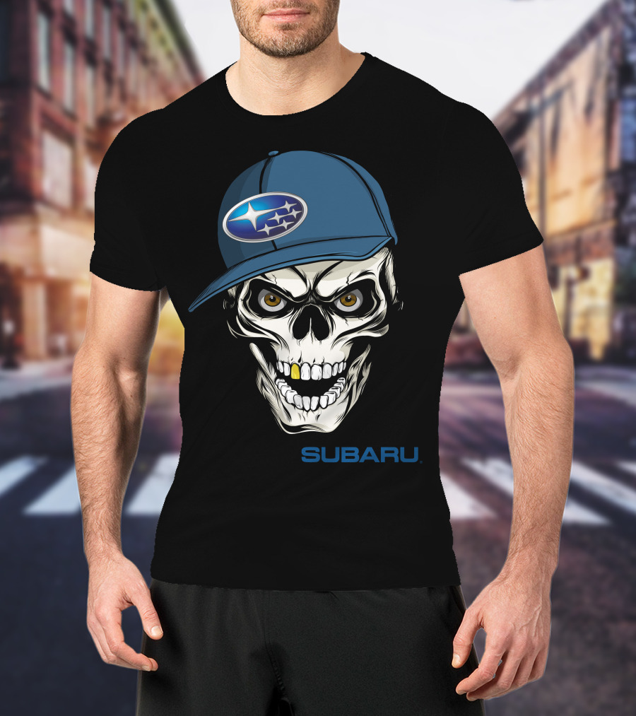 SUBARU Skull With Cap T-Shirt