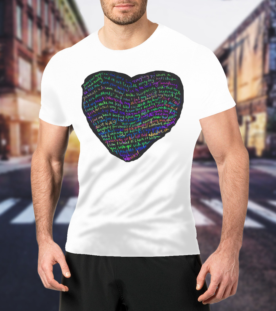C.P White Heart Shaped T-Shirt