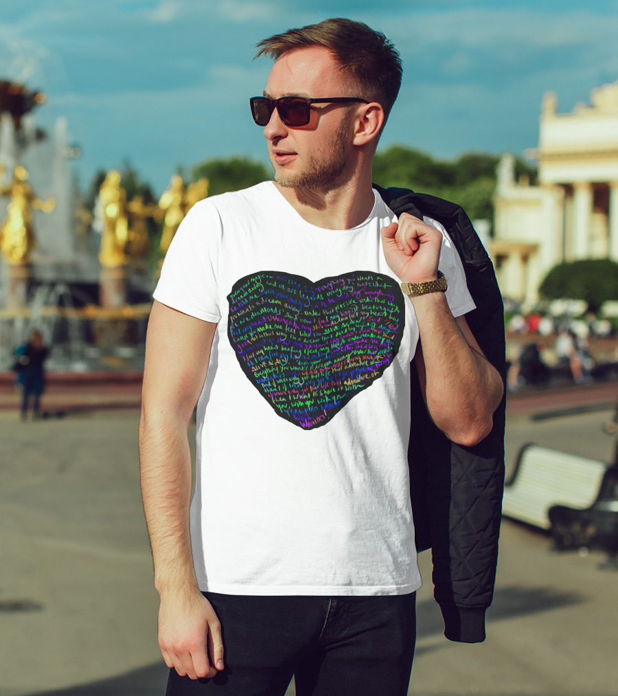 C.P White Heart Shaped T-Shirt