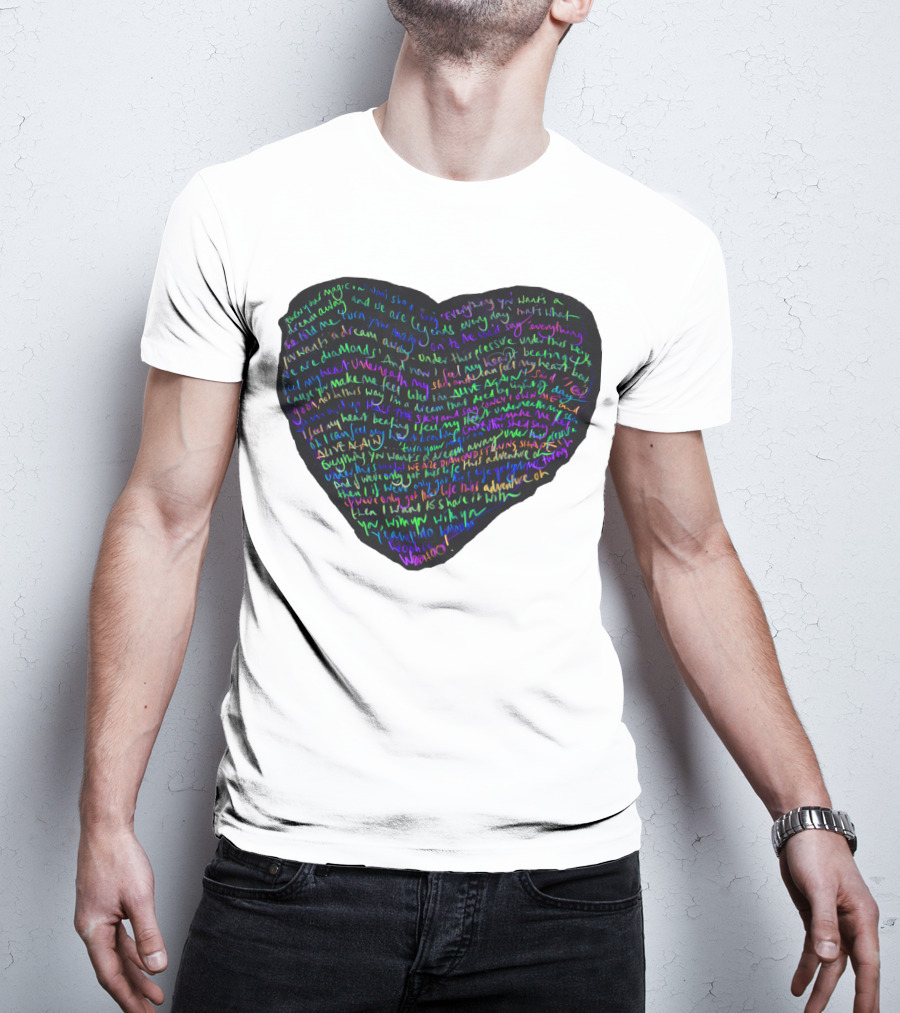 C.P White Heart Shaped T-Shirt