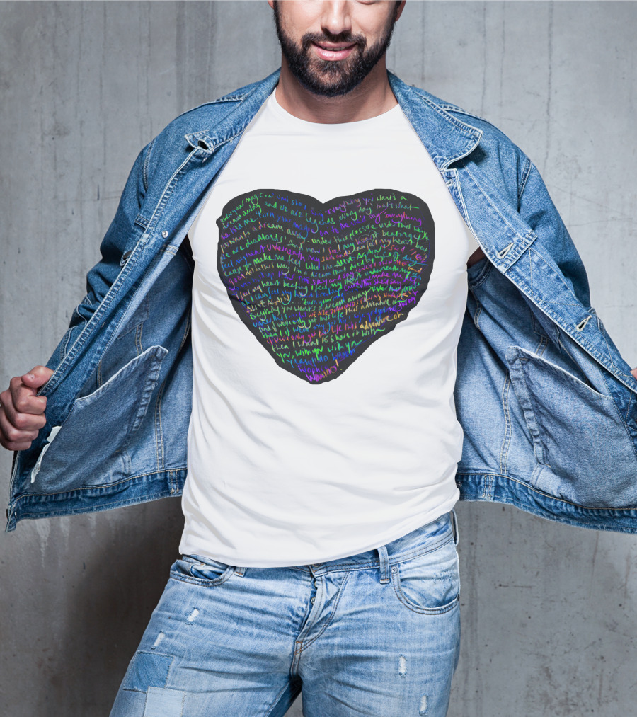 C.P White Heart Shaped T-Shirt