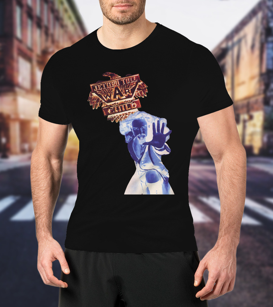 Jethro Tull War Child Eagle Motif With Reaching Figure T-Shirt