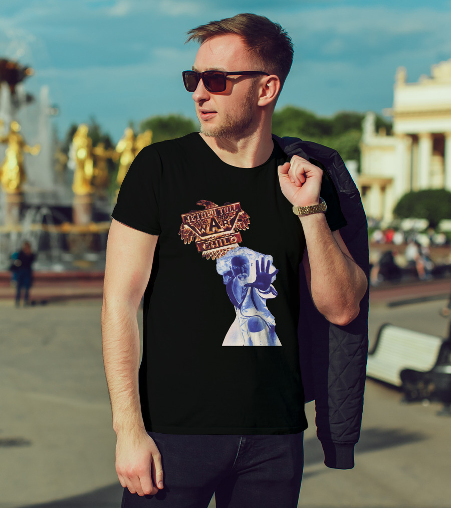 Jethro Tull War Child Eagle Motif With Reaching Figure T-Shirt