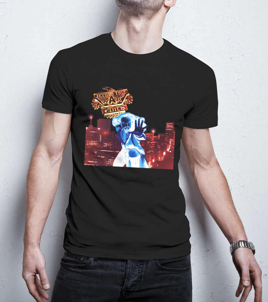 Faster Than A Bullet War Child Urban Heroic Cityscape T-Shirt