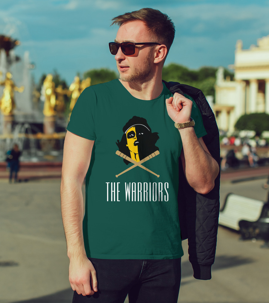 The Warriors Movie Concept Art Face And Crossed Bats T-Shirt