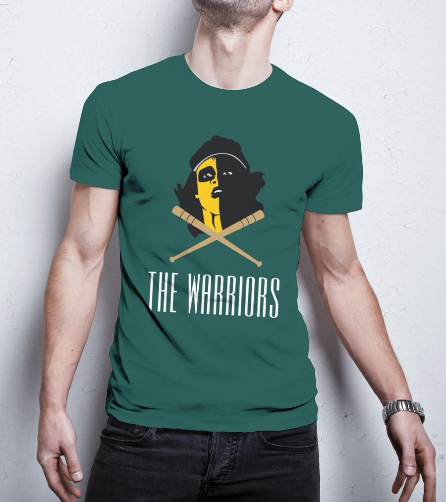 The Warriors Movie Concept Art Face And Crossed Bats T-Shirt