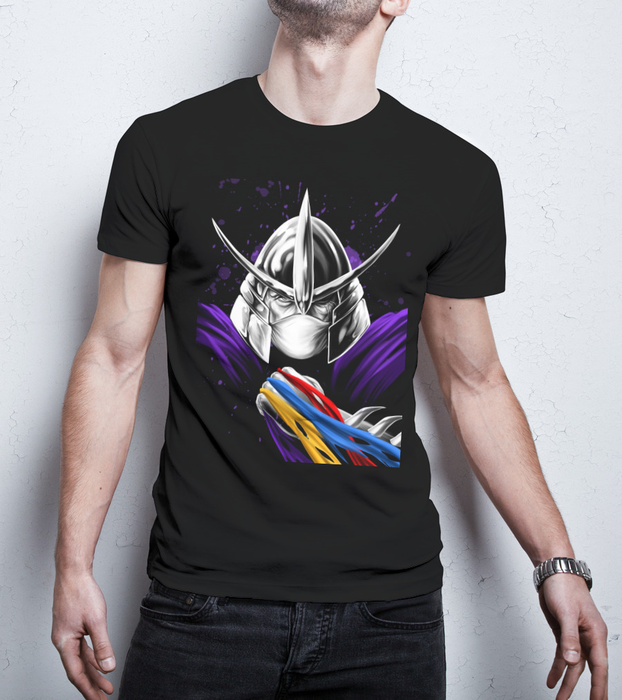 Shredder Ninja Turtles Villain With Colorful Energy Bands T-Shirt