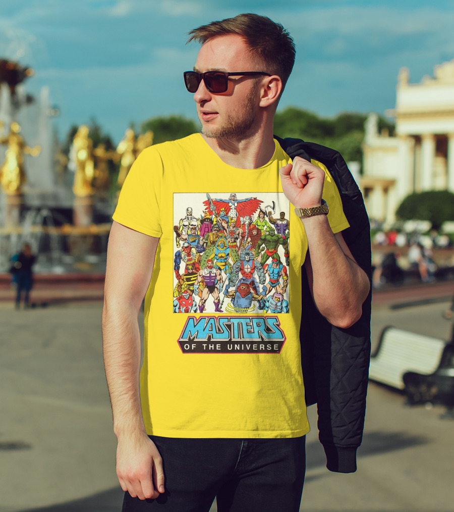 Masters Of The Universe He-Man Iconic Characters Group Retro Comic T-Shirt