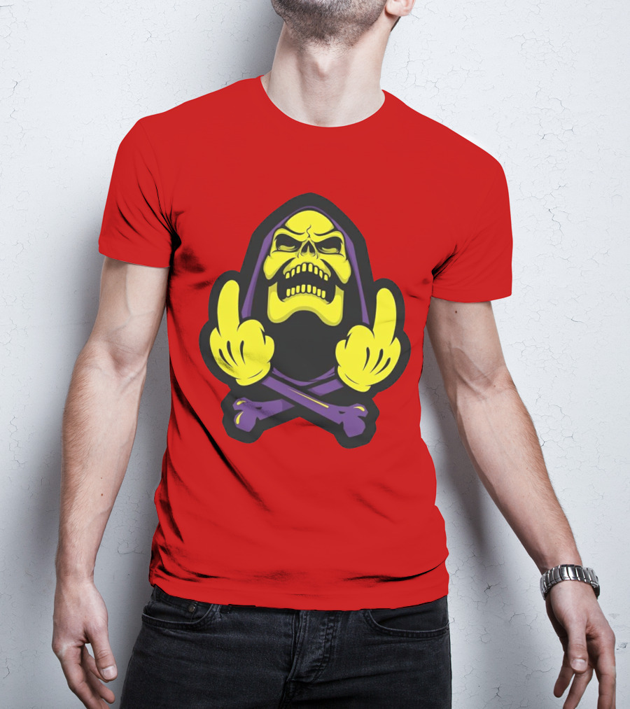 Skeletor Masters Of The Universe Skull Crossbones Gesture T-Shirt