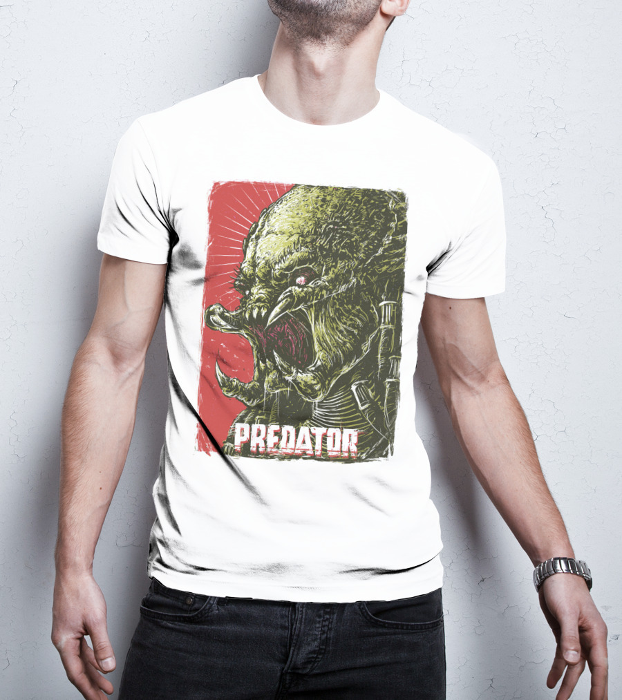 Predator Alien Creature Stylized Artwork Vintage Film T-Shirt