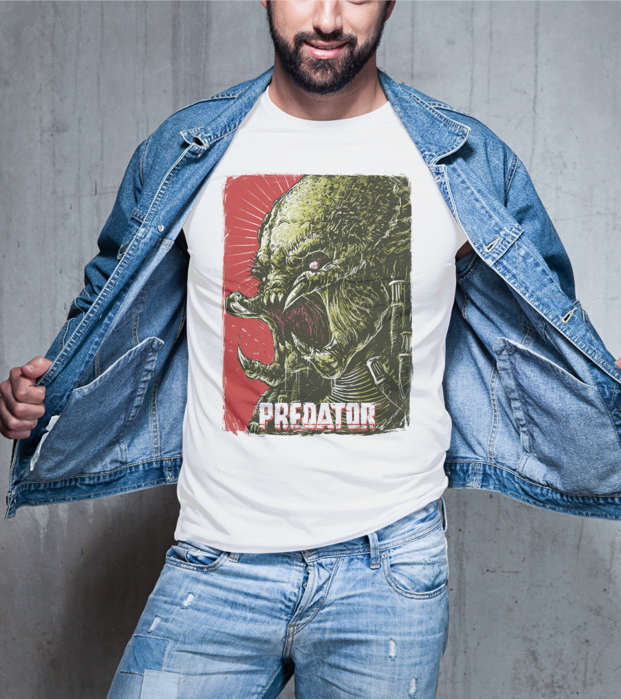 Predator Alien Creature Stylized Artwork Vintage Film T-Shirt