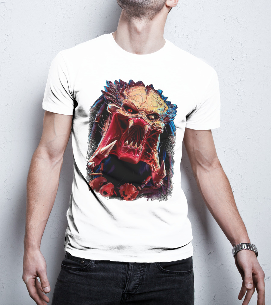 Predator Alien Creature Roaring Face T-Shirt