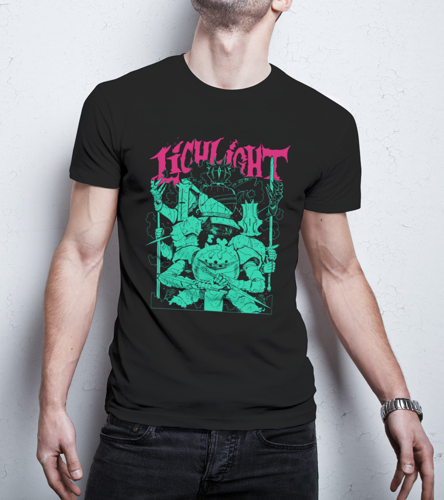 Lichlight Medieval Knight Skeleton Warrior T-Shirt