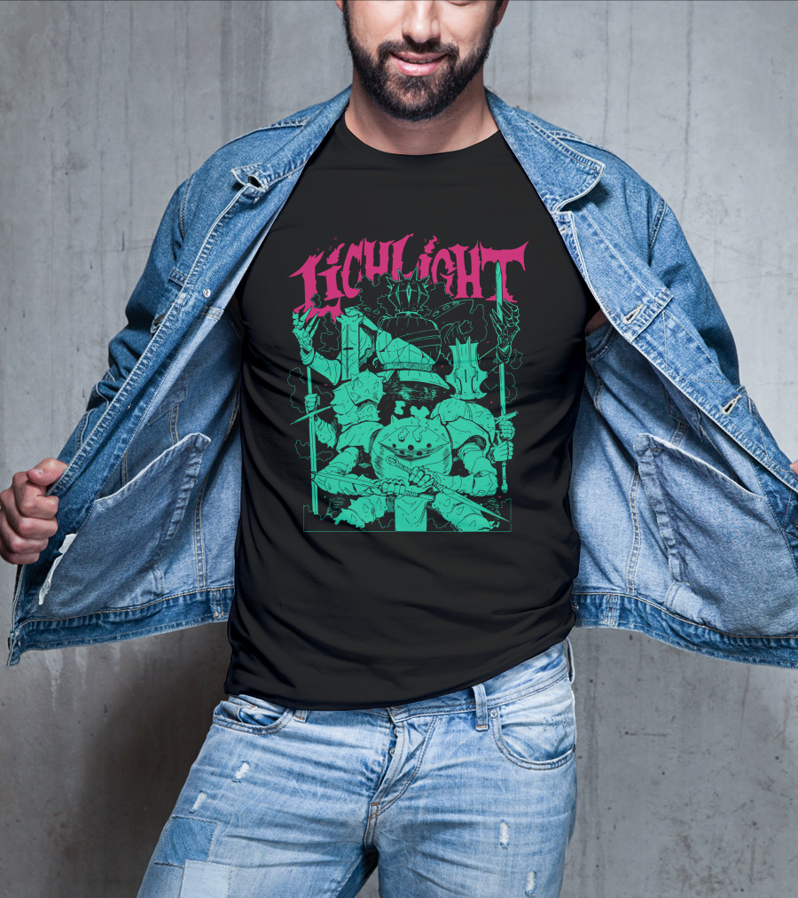 Lichlight Medieval Knight Skeleton Warrior T-Shirt